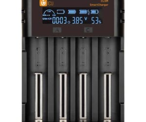 ICU CLOM SmartCharger – Caricabatterie Intelligente 4 Slot per Batterie Li-Ion 18650 e 21700