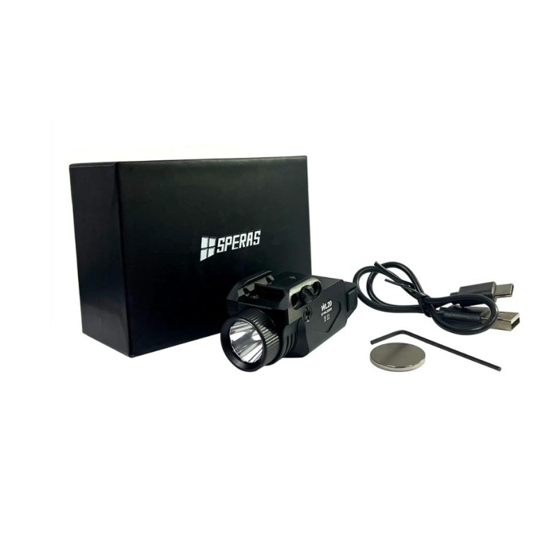 Speras WL20-GL – Torcia LED tattica per pistola con laser verde integrato