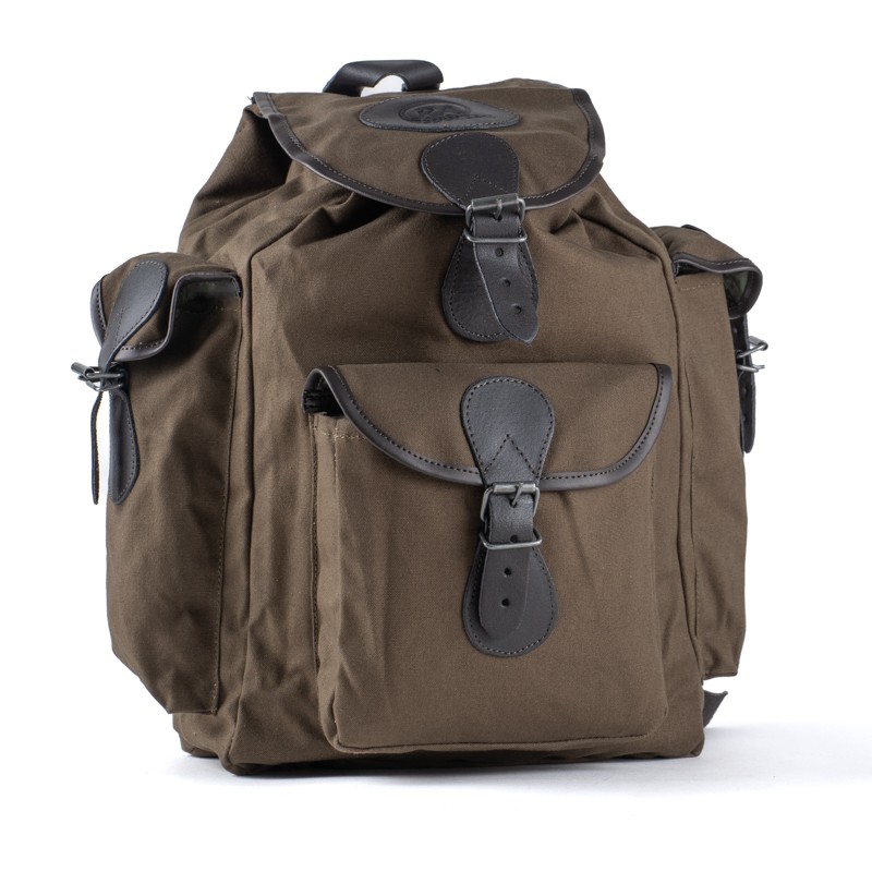 Zaino canvas e pelle RA SPORT 20L per caccia e tempo libero con spallacci imbottiti