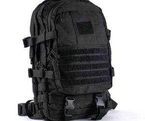Zaino tactical black RA SPORT 25L in poliestere 600D con sistema MOLLE