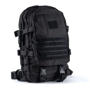 Zaino tactical black RA SPORT 25L in poliestere 600D con sistema MOLLE