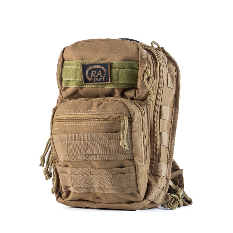 Zaino monospalla tactical desert 9L in poliestere 600D con sistema MOLLE