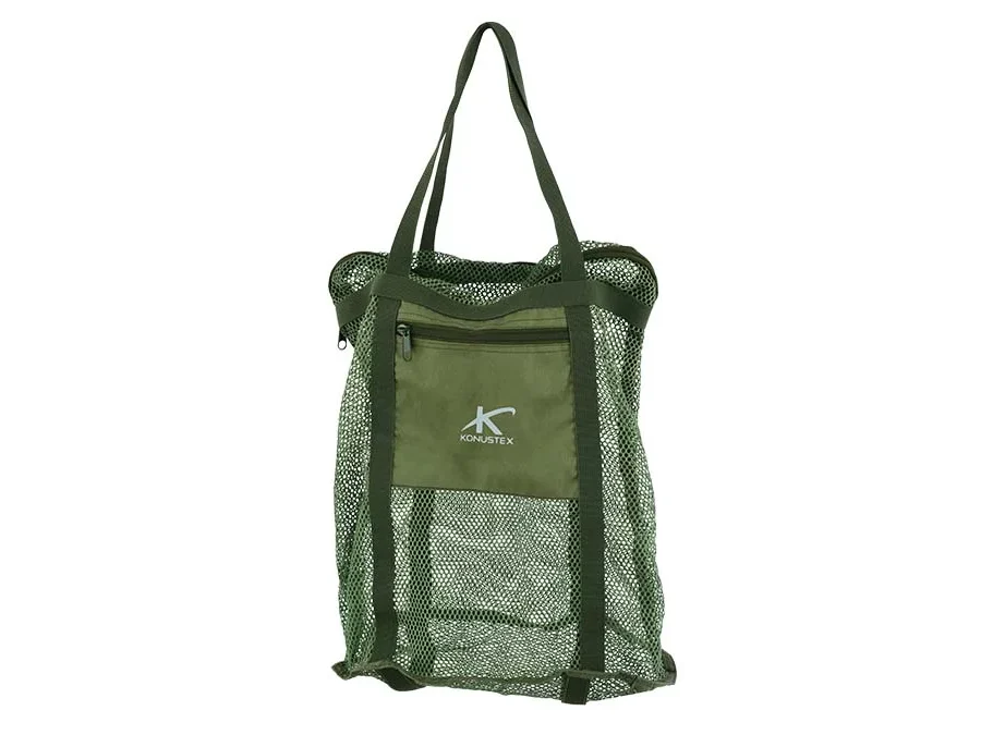 Borsa a rete per funghi con fondo rigido e taschino
