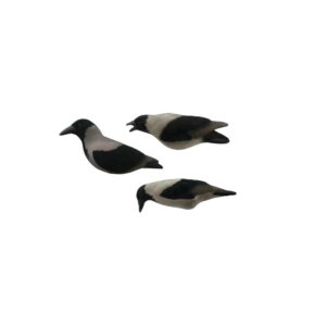 Stampi cornacchia grigia flocked set 3 pezzi realistici