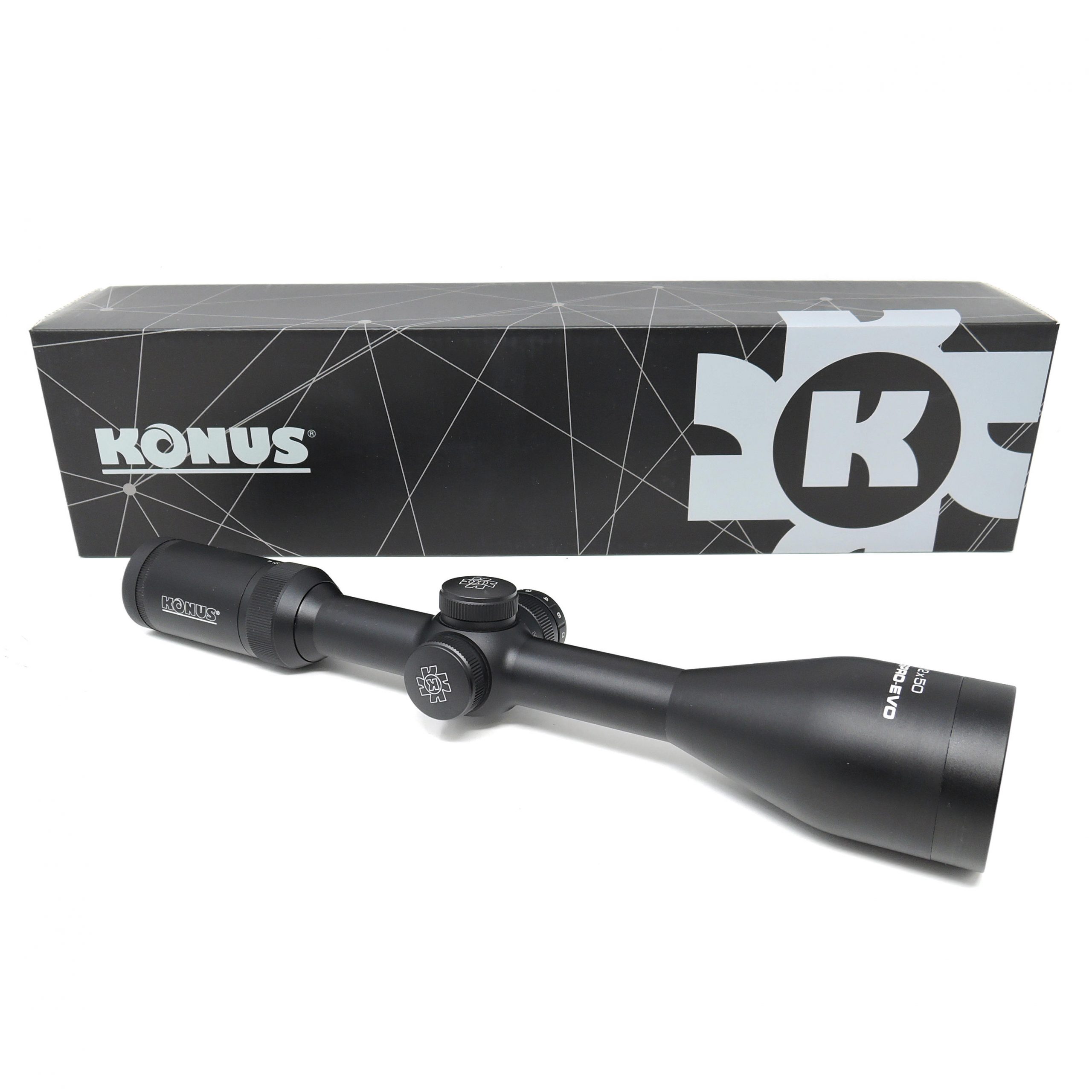 Ottica Konuspro Evo 3-12x50 | reticolo illuminato, parallasse