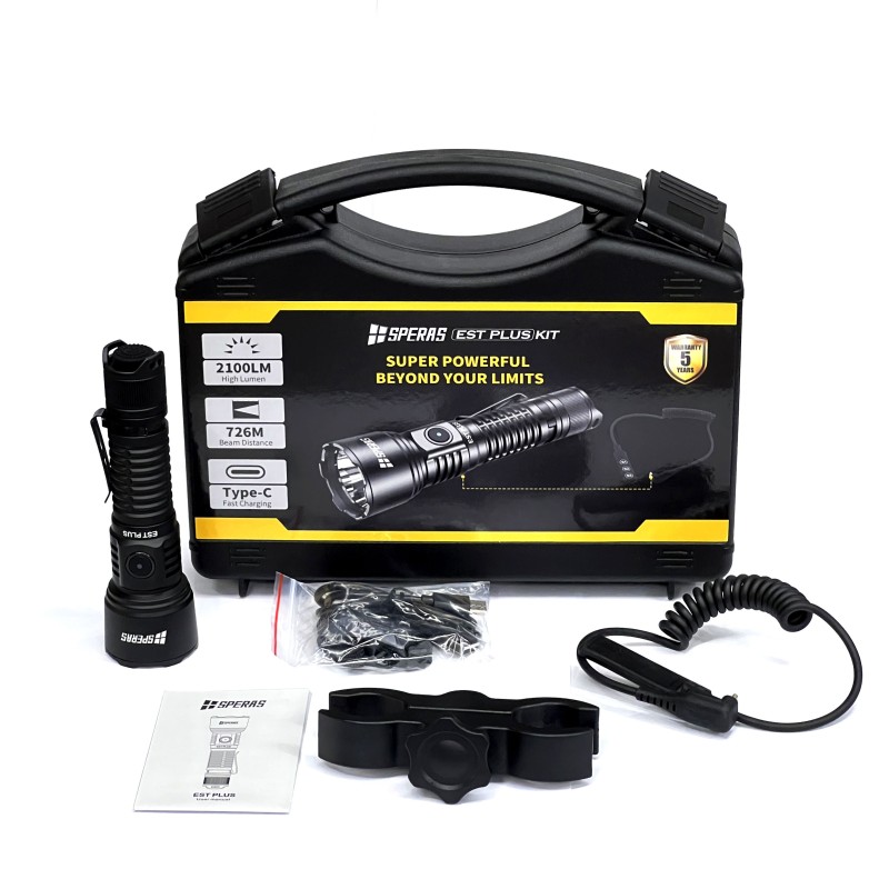 Torcia Speras Est Plus Kit | 2100 lumen, 726 m, con attacco