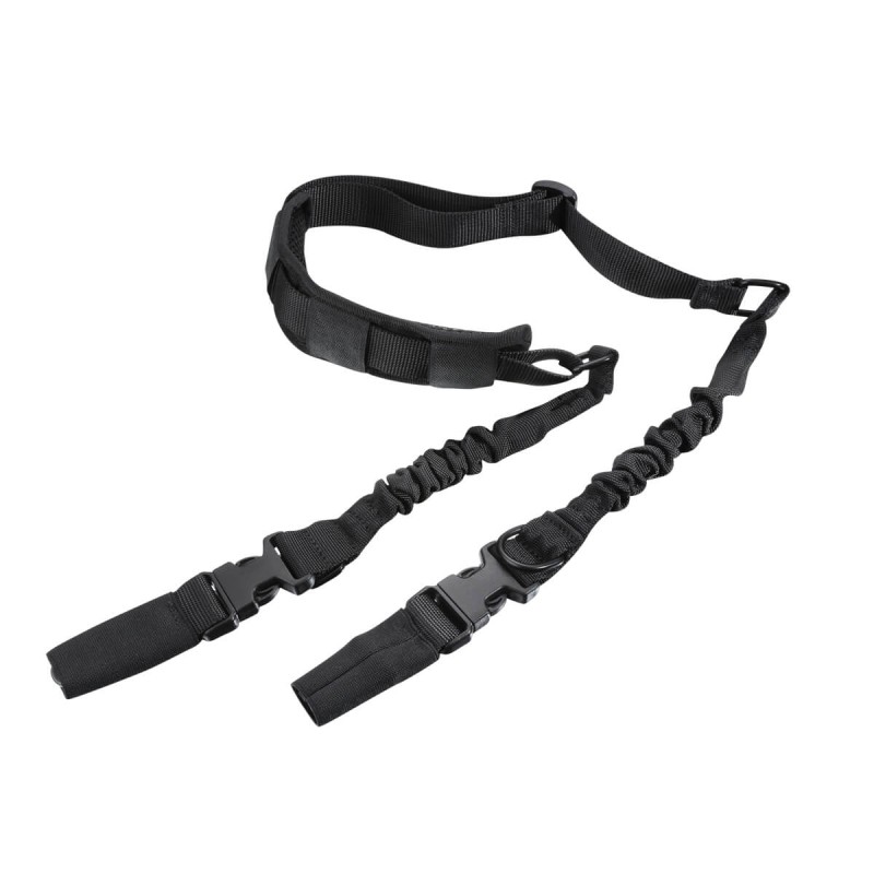Cinghia Tactical a 2 punti CYTAC | Cinghia elastica regolabile con moschettoni