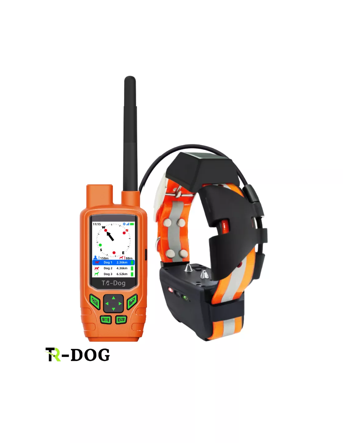 Collare GPS TR-Dog Houndmate 100/R50 con palmare arancione