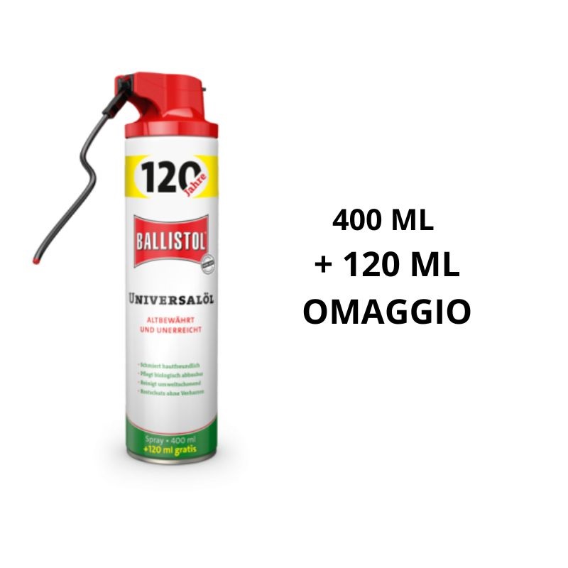 Olio universale Ballistol spray 400 ml + 120 ml omaggio